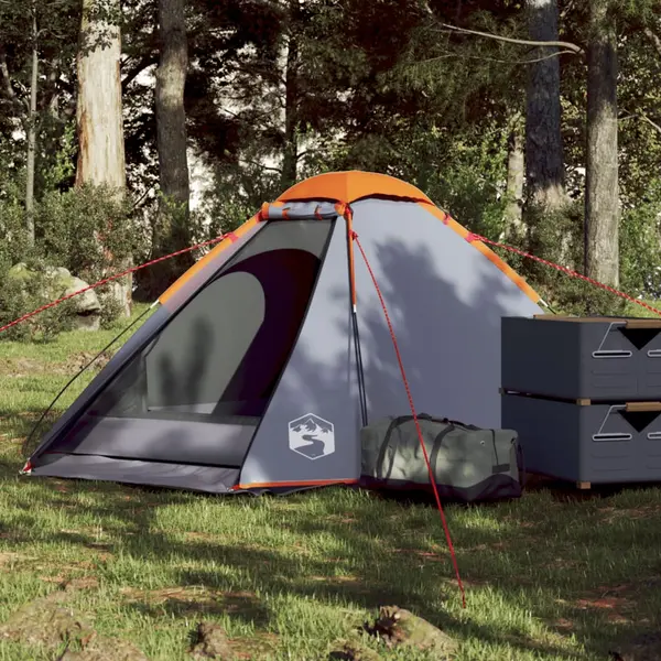 Gossi cort de camping pentru 2 persoane, gri/portocaliu, impermeabil