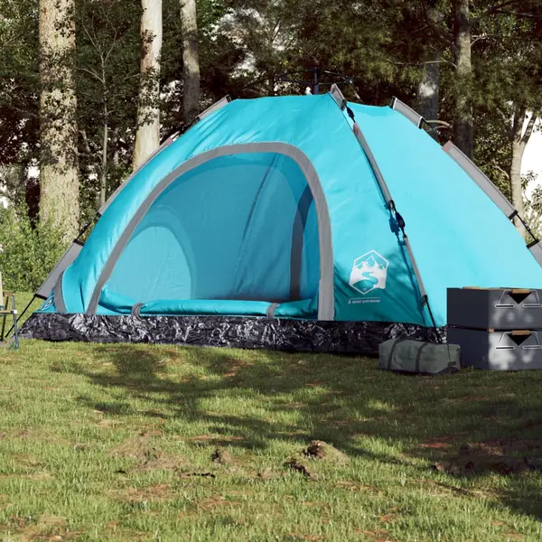 Gossi cort de camping pentru 5 persoane, eliberare rapida, albastru