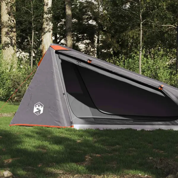 Gossi cort de camping tunel 1 persoane, gri/portocaliu, impermeabil