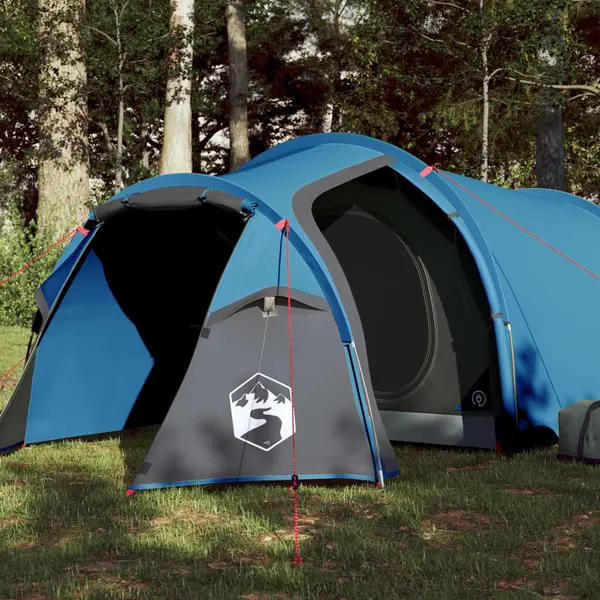 Gossi cort de camping tunel pentru 2 persoane, albastru, impermeabil