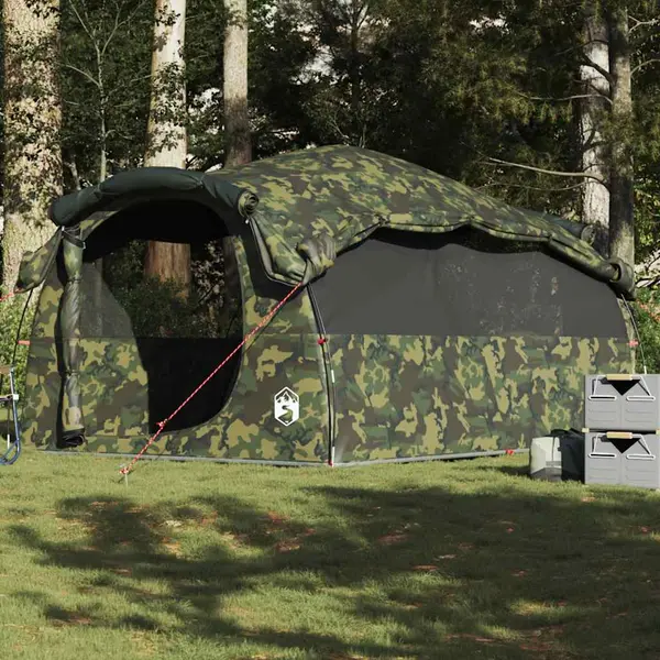 Gossi cort de familie tunel pentru 6 persoane, camuflaj, impermeabil