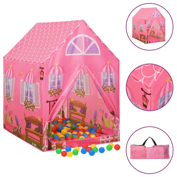 Gossi cort de joaca pentru copii, roz, 69x94x104 cm