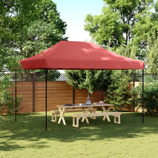Gossi cort de petrecere pliabil pop-up, 410x279x315 cm, visiniu