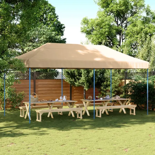 Gossi cort de petrecere pliabil pop-up, 580x292x315 cm, bej