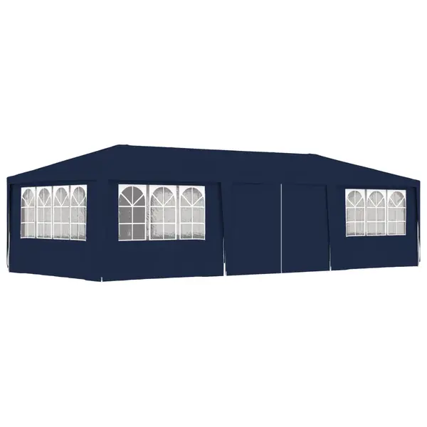 Gossi cort de petrecere profesional cu pereti albastru 4x9 m 90 g/m2