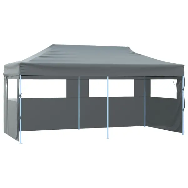 Gossi cort petrecere pliabil cu pereti laterali, antracit, 3 x 6 m
