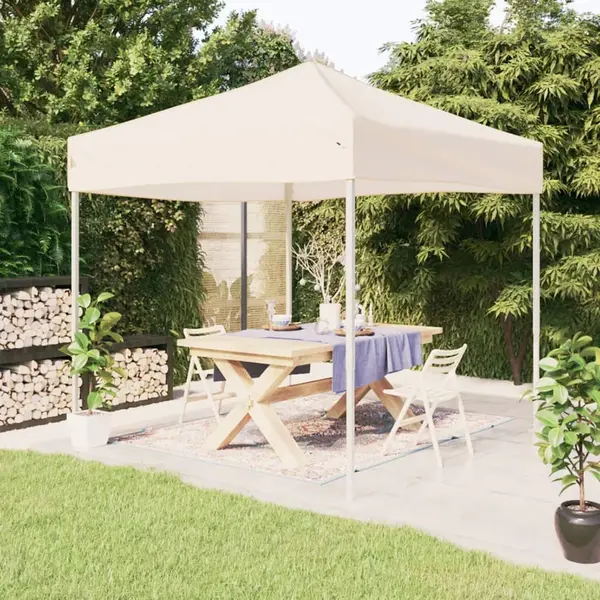 Gossi cort pliabil pentru petrecere, crem, 3x3 m