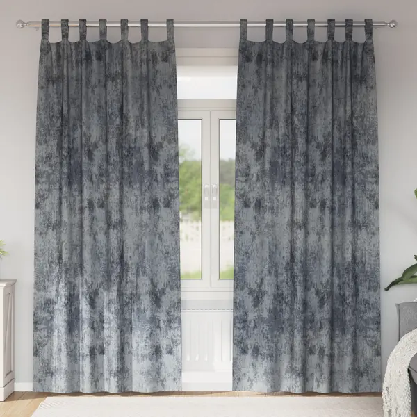 Gossi cortine de catifea 2 piese cu capsena gri argintiu 260x140 cm