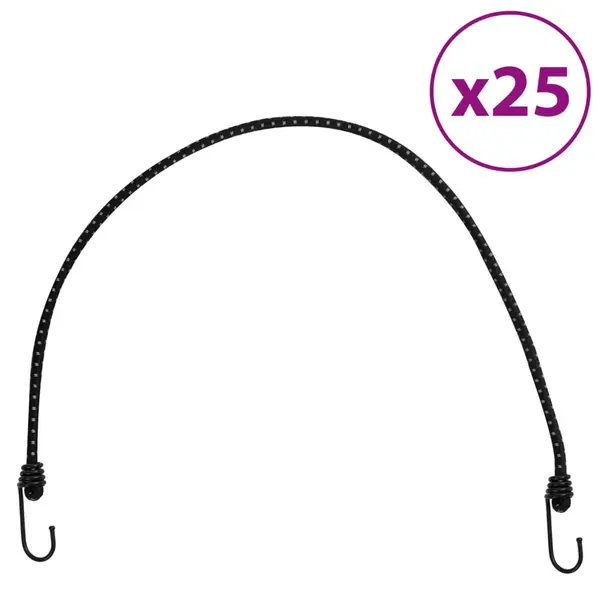 Gossi corzi elastice cu benzi reflectorizante/carlige 25 buc. 88 cm