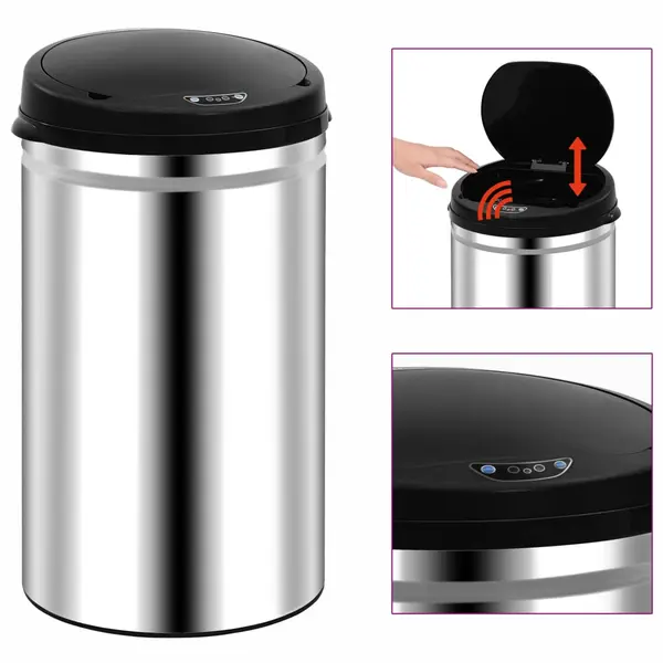 Gossi cos de gunoi automat cu senzor, 40 l, otel inoxidabil