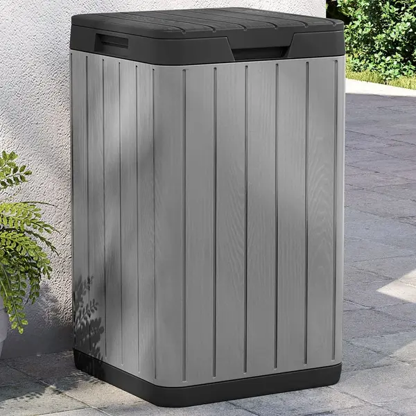 Gossi cos de gunoi pentru exterior, gri, 38x38x65 cm, pp