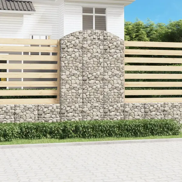 Gossi cos gabion arcuit, 150x30x220/240 cm, fier galvanizat