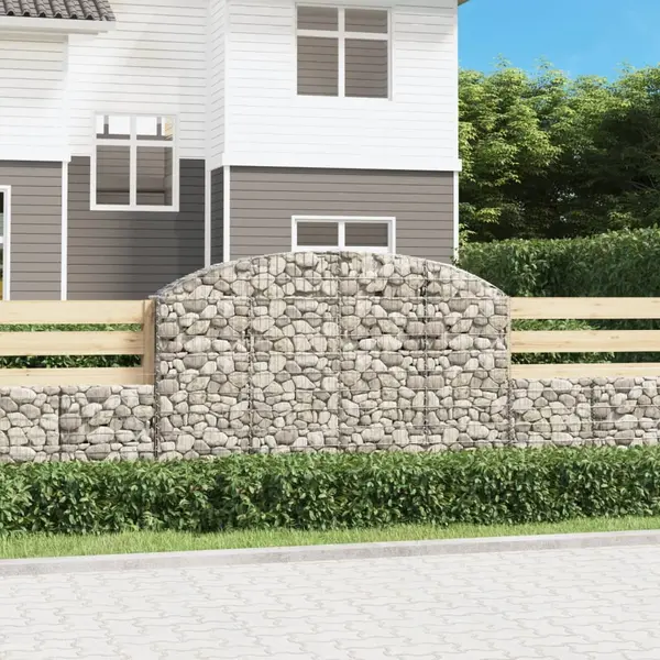Gossi cos gabion arcuit 200x30x120/140 cm fier galvanizat