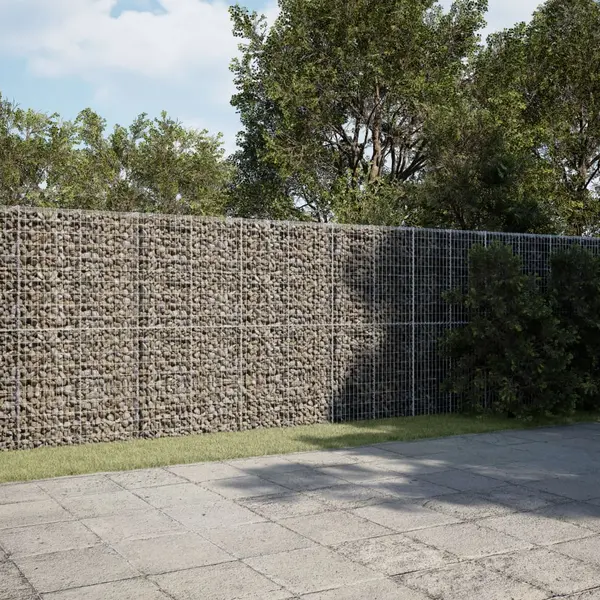 Gossi cos gabion cu capac, 1200x100x200 cm, fier galvanizat
