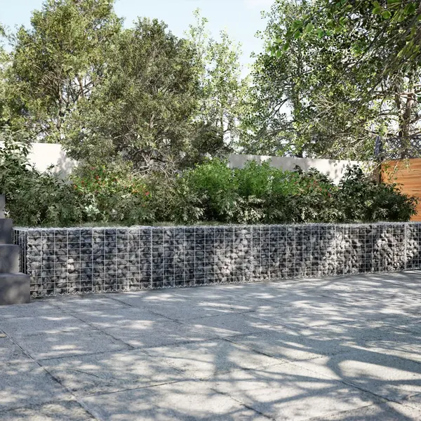 Gossi cos gabion cu capac, argintiu, 900x50x50 cm, fier galvanizat