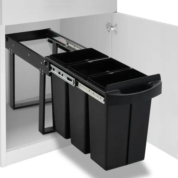 Gossi cos gunoi retractabil pentru dulap bucatarie, silentios, 36 l