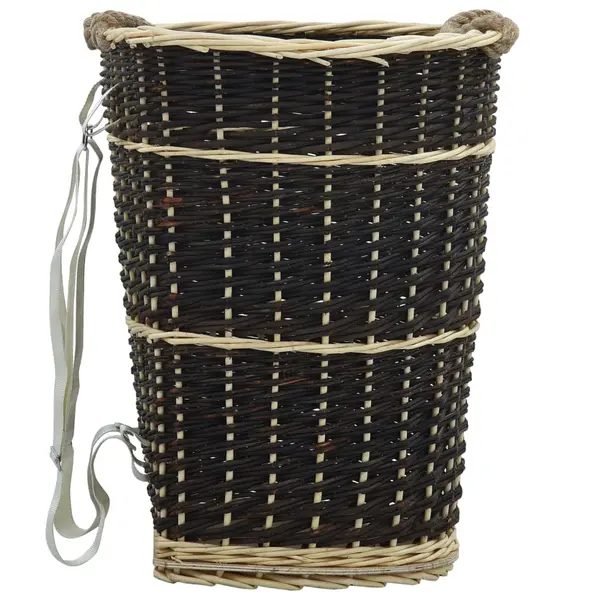 Gossi cos lemne foc cu curele de transport natural 50x44x58 cm salcie