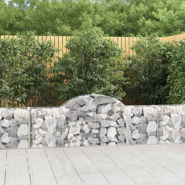 Gossi cosuri gabion arcuite 14 buc, 200x30x60/80 cm, fier galvanizat