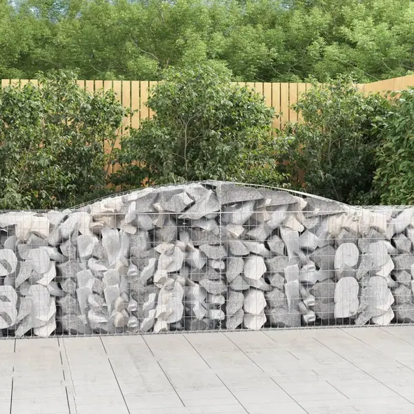 Gossi cosuri gabion arcuite 15 buc, 400x50x80/100 cm, fier galvanizat