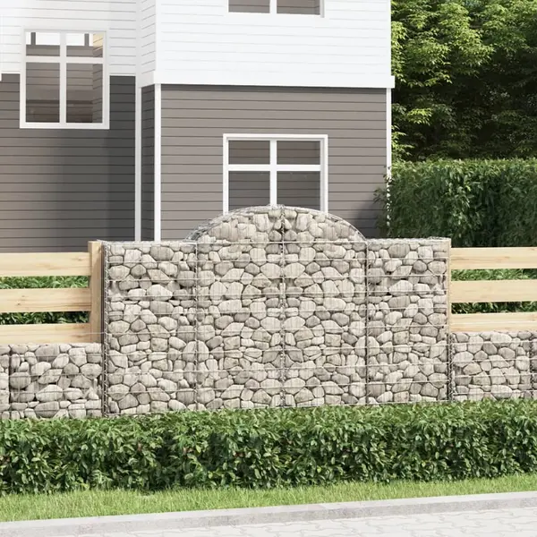 Gossi cosuri gabion arcuite 2 buc, 200x30x120/140 cm, fier galvanizat