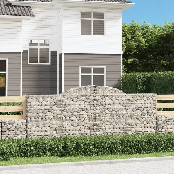 Gossi cosuri gabion arcuite 2 buc, 300x30x120/140 cm, fier galvanizat