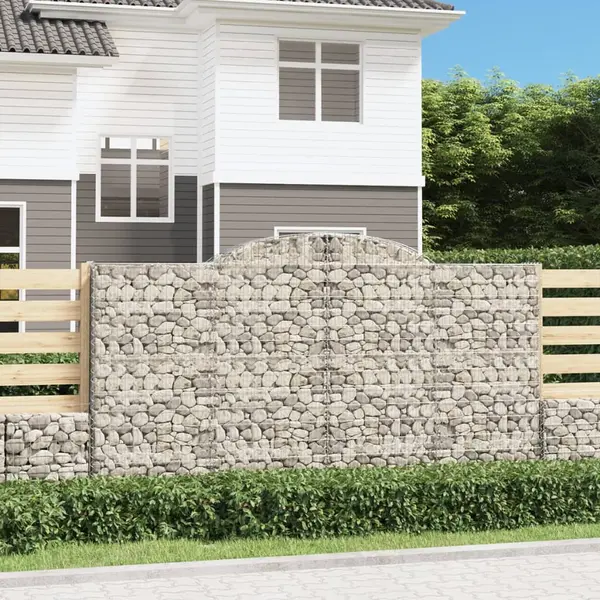 Gossi cosuri gabion arcuite 2 buc, 300x50x160/180 cm, fier galvanizat