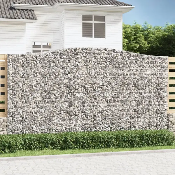 Gossi cosuri gabion arcuite, 2 buc, 400x50x220/240cm, fier galvanizat