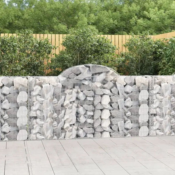 Gossi cosuri gabion arcuite 3 buc, 200x30x100/120 cm fier galvanizat