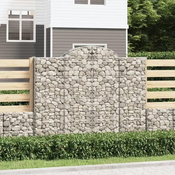 Gossi cosuri gabion arcuite 3 buc, 200x50x160/180 cm, fier galvanizat