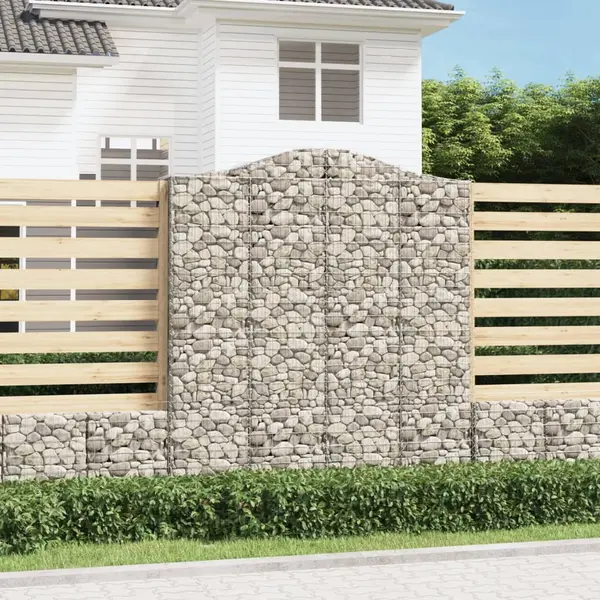 Gossi cosuri gabion arcuite, 3 buc, 200x50x220/240cm, fier galvanizat