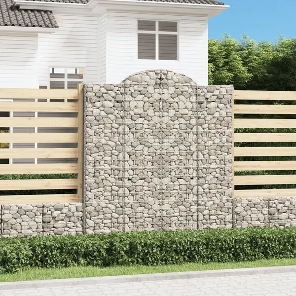 Gossi cosuri gabion arcuite, 4 buc, 200x50x220/240cm, fier galvanizat