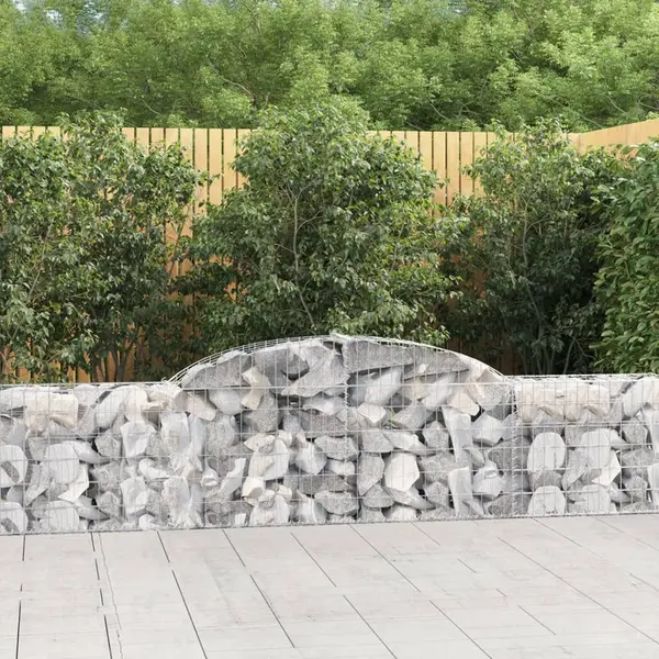 Gossi cosuri gabion arcuite, 4 buc., 300x30x60/80 cm, fier galvanizat