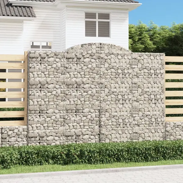 Gossi cosuri gabion arcuite, 4 buc, 300x50x220/240cm, fier galvanizat