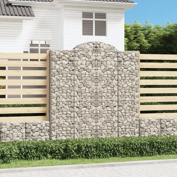 Gossi cosuri gabion arcuite, 6 buc, 200x50x220/240cm, fier galvanizat