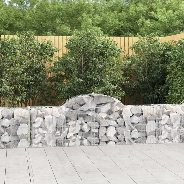 Gossi cosuri gabion arcuite 7 buc, 200x30x60/80 cm, fier galvanizat