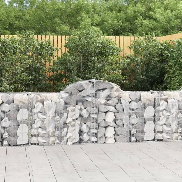 Gossi cosuri gabion arcuite 7 buc, 200x30x80/100cm, fier galvanizat