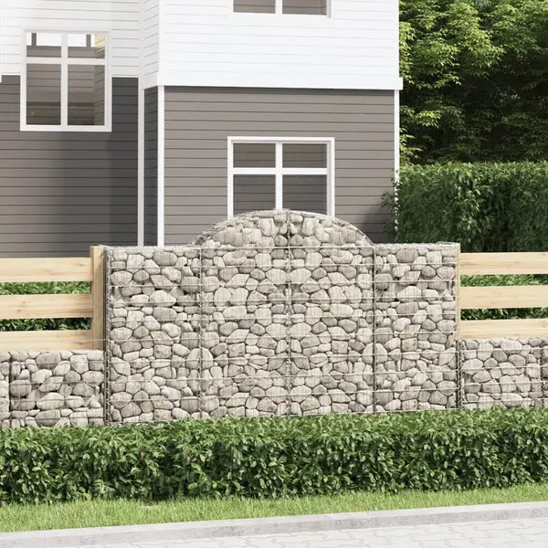 Gossi cosuri gabion arcuite 7 buc, 200x50x120/140 cm, fier galvanizat