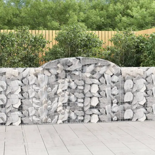 Gossi cosuri gabion arcuite 7 buc, 300x30x100/120 cm fier galvanizat