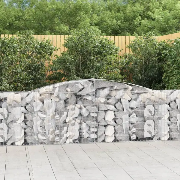 Gossi cosuri gabion arcuite 7 buc, 400x30x80/100 cm, fier galvanizat