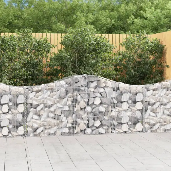 Gossi cosuri gabion arcuite 8 buc, 200x30x80/100cm, fier galvanizat