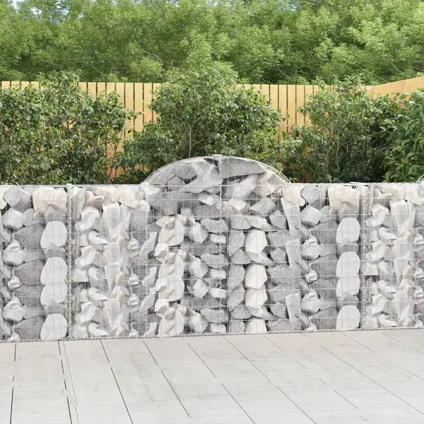 Gossi cosuri gabion arcuite 9 buc, 200x30x100/120 cm fier galvanizat