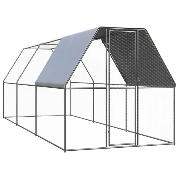 Gossi cotet de exterior pentru pasari, 2x6x2 m, otel zincat