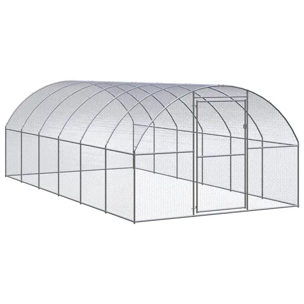 Gossi cotet de gaini pentru exterior, 3x6x2 m, otel zincat