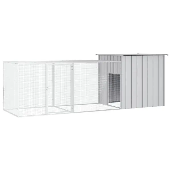Gossi cotet pentru pasari, gri, 300x91x100 cm, otel galvanizat