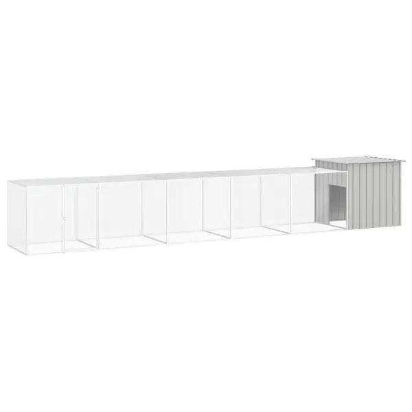 Gossi cotet pentru pasari, gri, 600x91x100 cm, otel galvanizat