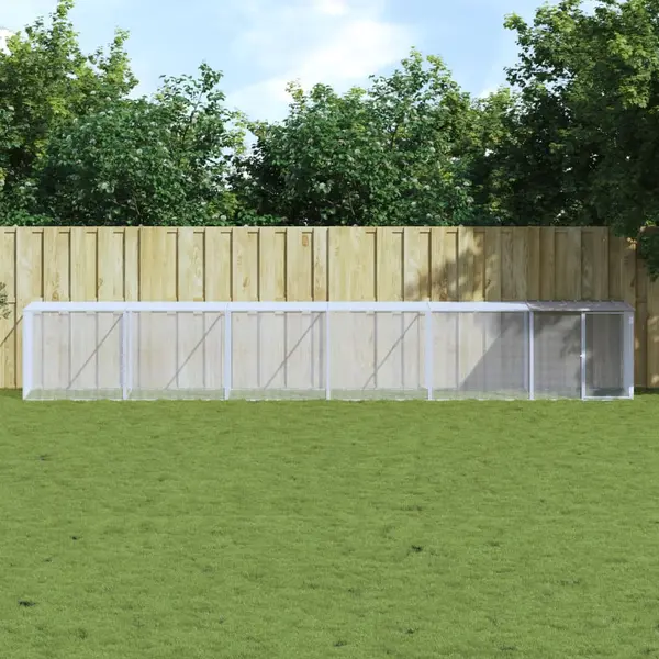 Gossi cotet pui cu acoperis gri deschis 603x98x90 cm otel galvanizat