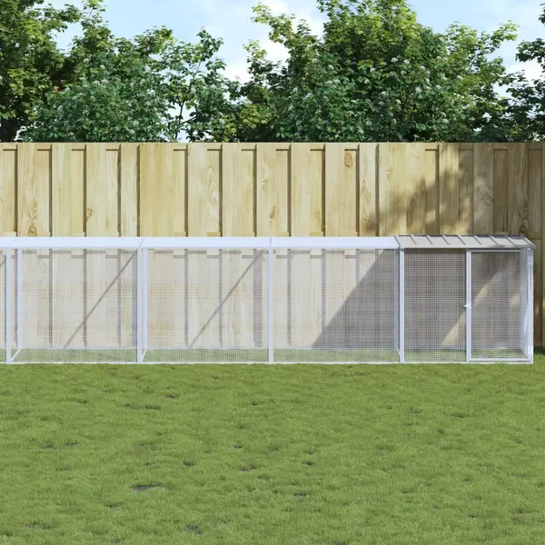 Gossi cotet pui cu acoperis gri deschis 803x98x90 cm otel galvanizat