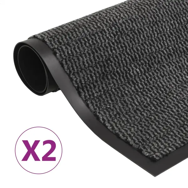 Gossi covoare usa anti-praf, 2 buc. antracit, 40x60 cm dreptunghiular