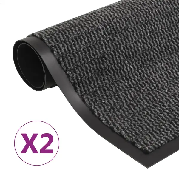 Gossi covoare usa anti-praf, 2 buc. antracit 80x120 cm dreptunghiular