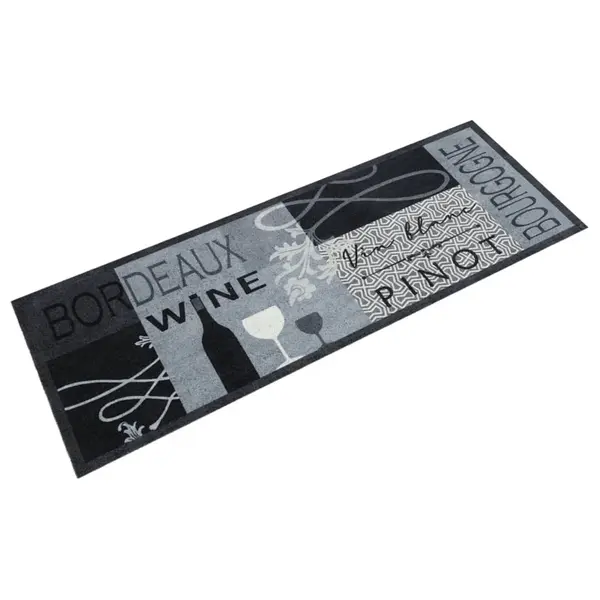 Gossi covor de bucatarie lavabil wine, gri, 45x150 cm, catifea